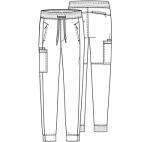 Cherokee Infinity Men's Jogger Pants with Drawstring Waist Mid Rise 5 Pockets Bottoms CK004A, XL, Black