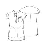 Kitmaz Medical Scrub Tops for Women - Soft Stretch Mandarin Collar Oversized Fit Scrub Shirts with 3 Pockets Black