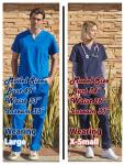 Dagacci Medical Uniform Womens and Mens Scrub Set Unisex Medical Scrub Shirt Top and Pant, Navy, Medium