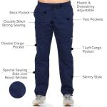 Dagacci Medical Uniform Womens and Mens Scrub Set Unisex Medical Scrub Shirt Top and Pant, Navy, Medium