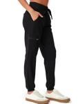 floralhue Scrubs for Women, Stretchy Yoga Pants with 5 Pockets, Cargo Jogger Scrub Pants for Women, Black, M