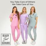 READY SET SCRUBS - Black Scrubs for Women Set - V-Neck Scrub Top & Jogger Pants Set - 15 Pockets - Yoga Waistband - Soft & Stretchy - Small