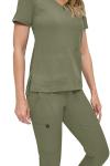 Natural Uniforms Womens Ultra-Soft Luxe Stretch Jogger Scrub Set with Regular and Petite Sizes (Olive, Medium)