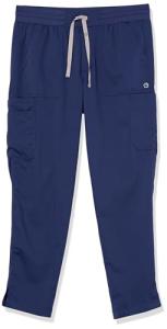 WonderWink Womens Slim Leg Cargo Medical Scrubs Pants, Navy, Small US