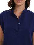 GGEH Scrub for Women Set - Stretch Scrub Top & Jogger Pants Mandarin Collar Anti-Wrinkle Scrub Suit Medical Uniform (Navy, X-Large)