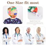 4 Pack Adjustable Surgical Scrub Cap Medical Doctor Bouffant Hats with Soft Sweatband