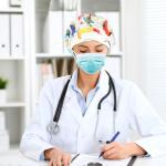 4 Pack Adjustable Surgical Scrub Cap Medical Doctor Bouffant Hats with Soft Sweatband