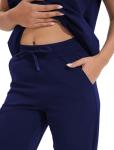 GGEH Scrub for Women Set - Stretch Scrub Top & Jogger Pants Mandarin Collar Anti-Wrinkle Scrub Suit Medical Uniform (Navy, X-Large)