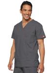 Dickies Mens Big & Tall V-Neck Double Chest Pocket Top Medical Scrubs Shirts, Pewter, 3X-Large Big US