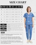 Eadflie Scrubs for Women Set - 8-Pocket V-Neck Scrub Uniform | Stretch Jogger Pants (Sky Blue/L) | Medical Workwear for Nurses, Dentists, Pet Care