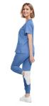 Eadflie Scrubs for Women Set - 8-Pocket V-Neck Scrub Uniform | Stretch Jogger Pants (Sky Blue/L) | Medical Workwear for Nurses, Dentists, Pet Care