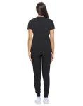 Natural Uniforms Womens Essential Cool Stretch Jogger Scrub Set (Black, Large)
