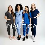 Nautica Scrubs for Women Set, 9 Pocket Breathable Scrub Sets For Woman Pants Tops, Comfortable Soft Stretch Womens Scrub Sets