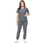 Mizzuco Scrubs Set for Women Nurse Uniform V-Neck Top and Drawstring Jogger Pants with Multi Pocket Nurse Workwear