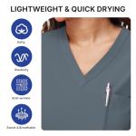 Mizzuco Scrubs Set for Women Nurse Uniform V-Neck Top and Drawstring Jogger Pants with Multi Pocket Nurse Workwear