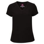 M&M SCRUBS Women's Breathable Cool Stretch Fabric Scrub Top and cargo Pant Set (Black, Large)