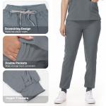 Mizzuco Scrubs Set for Women Nurse Uniform V-Neck Top and Drawstring Jogger Pants with Multi Pocket Nurse Workwear