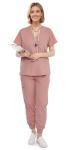 Eadflie Scrubs for Women Set - 8-Pocket V-Neck Scrub Uniform | Stretch Jogger Pants (Pink/M) | Medical Workwear for Nurses, Dentists, Pet Care