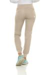 MediChic Medical Nursing Ribbed Scrub Joggers for Women - Stretch Jogger Scrub Knit Waist Bottoms with 6 Pockets, Easy Care Khaki