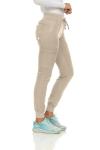 MediChic Medical Nursing Ribbed Scrub Joggers for Women - Stretch Jogger Scrub Knit Waist Bottoms with 6 Pockets, Easy Care Khaki