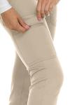MediChic Medical Nursing Ribbed Scrub Joggers for Women - Stretch Jogger Scrub Knit Waist Bottoms with 6 Pockets, Easy Care Khaki