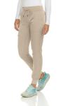 MediChic Medical Nursing Ribbed Scrub Joggers for Women - Stretch Jogger Scrub Knit Waist Bottoms with 6 Pockets, Easy Care Khaki