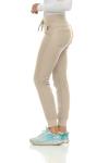 MediChic Medical Nursing Ribbed Scrub Joggers for Women - Stretch Jogger Scrub Knit Waist Bottoms with 6 Pockets, Easy Care Khaki