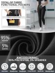 Medical Scrub Pants for Women, Soft Jogger Pant Scrub Bottoms with Zip Pocket Drawstring Mid-Rise Yoga Slim Cargo Pants Black