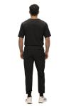 Monarch Uniforms Men's Jogger Scrub Set Tuck-in Scrubs for Men with Jogger Pants and One Pocket Top (Black,Large)