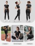 Medical Scrub Pants for Women, Soft Jogger Pant Scrub Bottoms with Zip Pocket Drawstring Mid-Rise Yoga Slim Cargo Pants Black