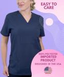 MISS POPULAR Scrubs Medical Uniform Set, Top and Pants Scrub Set (Navy Blue, X-Large)