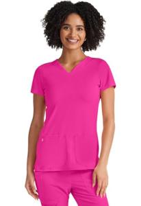 HeartSoul Women's V-Neck Medical Scrub Top - Flamingo