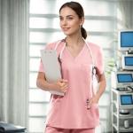 Eipnare Scrubs for Women Set, Stretchy V-Neck Top & Jogger Pants with Multi-Pocket Yoga Waistband, Soft Lightweight Nursing Uniform