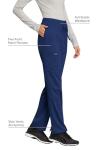 Cherokee Scrubs for Women Mid Rise Tapered Leg Drawstring Pant with 5 Pockets, Cargo Bottom with 2 Way Stretch Fabric - WW105, M, Navy