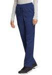 Cherokee Scrubs for Women Mid Rise Tapered Leg Drawstring Pant with 5 Pockets, Cargo Bottom with 2 Way Stretch Fabric - WW105, M, Navy