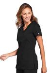 Cherokee womens V-neck Top Medical Scrubs, Black, Medium US