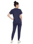 Eadflie Medical Scrubs Set for Women - Classic V-Neck Top & Jogger Pants with Stretch Nursing Uniform Scrub Suit