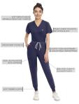 Eadflie Medical Scrubs Set for Women - Classic V-Neck Top & Jogger Pants with Stretch Nursing Uniform Scrub Suit