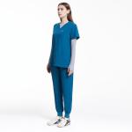 Uniforms World Scrubs for Women Set - Stretch Scrub Top & Pants with 8 Pockets, Yoga Waistband, Anti Wrinkle, Slim Fit