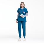 Uniforms World Scrubs for Women Set - Stretch Scrub Top & Pants with 8 Pockets, Yoga Waistband, Anti Wrinkle, Slim Fit