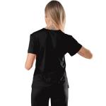 Meidiero Scrub Tops for Medical Women, Soft Stretch V-Neck Scrub Top, Wrinkle-Resistant Fabric with Chest Pocket Black