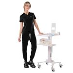 Meidiero Scrub Tops for Medical Women, Soft Stretch V-Neck Scrub Top, Wrinkle-Resistant Fabric with Chest Pocket Black
