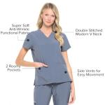 Dagacci Medical Uniform Jogger Scrubs for Women Set and Men Unisex 4-Way Stretch Scrub Sets, Pewter Gray, M