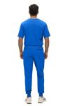 Monarch Uniforms Men's Jogger Scrub Set Tuck-in Scrubs for Men with Jogger Pants and One Pocket Top (Royal Blue,Medium)