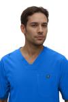 Monarch Uniforms Men's Jogger Scrub Set Tuck-in Scrubs for Men with Jogger Pants and One Pocket Top (Royal Blue,Medium)
