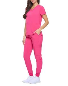 Hot Pink Essential Cool Stretch Scrub Set for Women