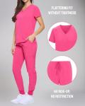 Hot Pink Essential Cool Stretch Scrub Set for Women