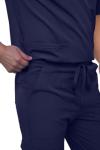 Monarch Uniforms Men's Scrub Set V-Neck Scrub Sets with Nine Large Pockets(Navy Blue,Medium)