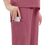 niaahinn Women's Scrub for Women V-Neck Top & Cargo Pants, Comfortable Scrub Set Stretch Fabric, 10 Pockets (S-XXL) (Pink,M)