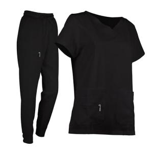 Med5 Breathable Scrubs For Women Set- Soft 2 Piece Medical Uniform with V-Neck Top & Jogger Scrub Pants For Women- Durable, Lightweight, Stretchy Wrinkle-Resistant Womens Scrubs (Sizes S-XXL)